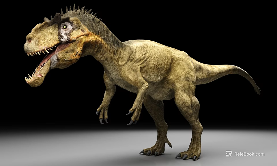 Fierce 3D Rendered Tyrannosaurus Rex Dinosaur With Sharp Teeth And Spiked Back 3d model 
