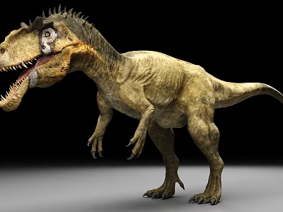 Fierce 3D Rendered Tyrannosaurus Rex Dinosaur With Sharp Teeth And Spiked Back 3d model