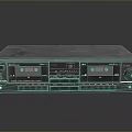 Silver Black Vintage Computer Tape Drive Featuring Multiple Buttons Knobs And Smooth Reflective Surface