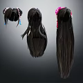 Fashionable Hair Wig Collection With Diverse Designs Flower Decor And Long Straight Hair