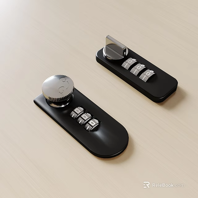 Commercial Security Locks with Digital Keypad and Knob Design Black Finish for Business Use 3d model 
