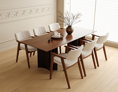 Modern Dining Table and Chair Combination Dining Chair Single Chair Dining Table 3d model