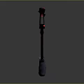 Industrial Equipment Tool With Curved Metal Pipe Black Handle And Red Button