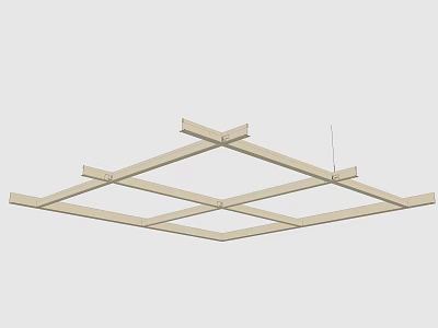 Modern Ceiling Design With Light Wooden Cross Strips And Geometric Structure 3d model