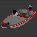 Stylish Yacht With Red Accents Comfort Seats And Modern Design