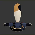 Cute Samurai Game Film Character With Blue Armor And Golden Horned Helmet