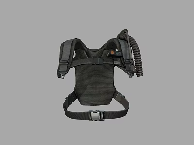 Black Tactical Backpack Harness With Adjustable Straps Mesh Panels And Buckle Attachments 3d model