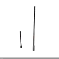 Large And Small Vertical Metal Rods Displayed On White Background