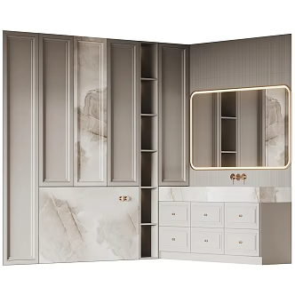 modern sink bathroom cabinet 3d model