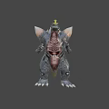 Mythical Black Scaled Dragon With Red Eyes Yellow Horns And Light Wings In Natural Setting