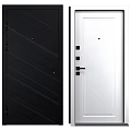 Black Striped And White Smooth Interior Door Design With Modern Handles