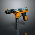 Tactical Yellow And Black Gun With Modern Design Barrel Grip And Magazine