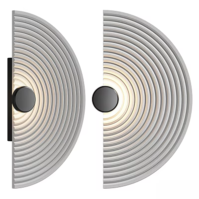 Modern Concentric Ring Wall Lamps With Soft Warm Light For Interior Decoration 3d model