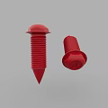 Red Plastic Screws With Flat Head And Threaded Shank Design