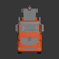 Red Fire Rescue Utility Vehicle With Extended Ladder And Water Cannon