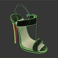 Black Leather T-Strap High Heel Sandals With Stylish Design And Red Heel