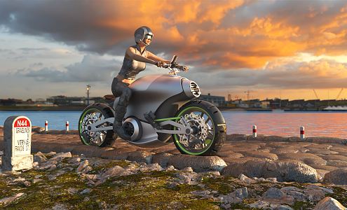 Modern Motorcycle Single Ride Motorcycle 3d model