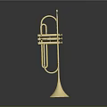 Shiny Golden Brass Trumpet Decorative Ornament For Home Living Room