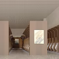 Modern Public Restroom With Urinals And Greenery