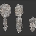 Natural Wood and Stone Raw Material Blocks with Rough Surface Texture