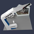 XParr Technology Modern Exhibition Booth With White Blue Structure Seating And