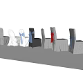 Decorative Dining Chairs With Red Blue Bows And White Chair Covers Design