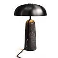 Modern Black Shade Floor Lamp With Cracked Texture Base And Elegant Design 3d model