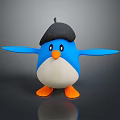 Adorable Cartoon Penguin Plush Toy With Blue Body White Belly And Black Hat