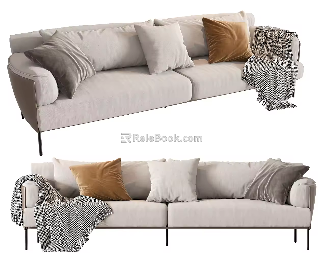 modern double sofa 3d model