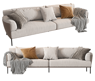 modern double sofa 3d model