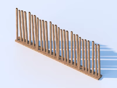 Wooden Vertical Slat Garden Ornament For Outdoor Plant Support And Decoration 3d model