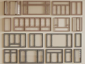 New Chinese-style window casement window floor-to-ceiling window antique window lattice window bay window retro folding window 3d model