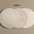 Poliform Round Rugs With Three Different Textured Designs And Patterns 3d model
