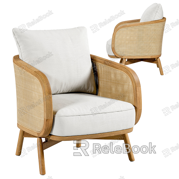 Nordic Single Sofa Woven Leisure Chair model