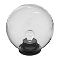 Modern Outdoor Light Featuring Transparent Globe Design With Inner Bulb On Black Base 3d model