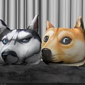 3D Cute Dog Head Shaped Plush Pillows for Home Decor and Comfort