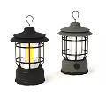 Vintage Outdoor Lanterns With Warm Yellow Light And Decorative Metal Design