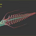 Modern Commercial Display Equipment With Unique Turquoise Fishbone Structure And Red Eyes Design