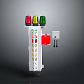 Industrial Signal Light Control Panel With Red Yellow Green Lamps Buttons And Indicators