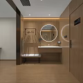 Hotel Guest Room With Simple Style White Bed Wooden Floor TV And Wall Painting Desk