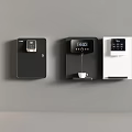 Modern Wall Mounted Daily Electrical Appliances With Black White Design And Coffee Maker