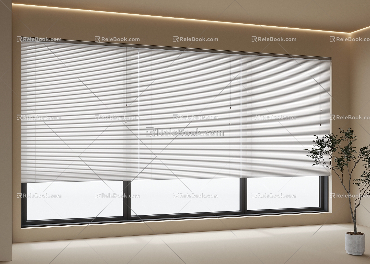 Venetian blinds Curtain Window 3d model