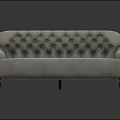 Elegant Beige Sectional Sofa With Tufted Backrest And Wooden Legs Classic Design