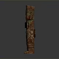 Standing Intricately Designed Traditional Wooden Carved Statue As Modern Interior Decor Piece