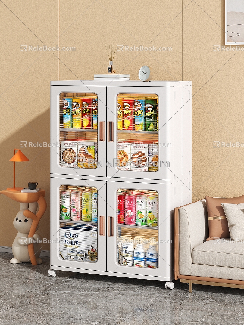 Modern Style Wardrobe Clothes Snack Milk Powder Toy Doll Potato Chips Folding Clothes Folding Storage Cabinet Storage Box 3d model