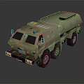 Modern Green Military Tank with Six Wheeled Armored Design and Roof Turret