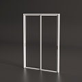 Modern metal frame glass sliding door Changhong glass 3d model