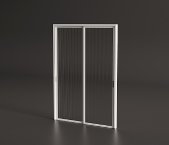 Modern metal frame glass sliding door Changhong glass 3d model