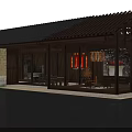 Traditional Ancient Architecture With Wooden Structure Tiled Roof Red Decorations Stone Walls And Warm Lighting