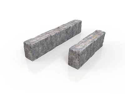 Industrial Style Weathered Stone Block Stone Block Wind Fossil Cuboid Stone Block Grey Stone Building Component Outdoor Stone Block Stone Material Rough Surface Rock 3d model